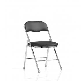 Dynamic Sicily PU Leather Folding Chair BlackChrome Frame - BR000311 42104DY