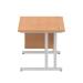 Dynamic Impulse W1200 x D800 x H730mm Straight Office Desk Cantilever Leg With 1 x 2 Drawer Single Fixed Pedestal Oak Finish Silver Frame - MI002657 42146DY