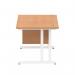 Dynamic Impulse W1200 x D800 x H730mm Straight Office Desk Cantilever Leg With 1 x 2 Drawer Single Fixed Pedestal Oak Finish White Frame - MI002661 42181DY