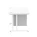 Dynamic Impulse W1200 x D800 x H730mm Straight Office Desk Cantilever Leg With 1 x 2 Drawer Single Fixed Pedestal White Finish White Frame - MI002209 42195DY