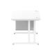 Dynamic Impulse W1200 x D800 x H730mm Straight Office Desk Cantilever Leg With 1 x 2 Drawer Single Fixed Pedestal White Finish White Frame - MI002209 42195DY