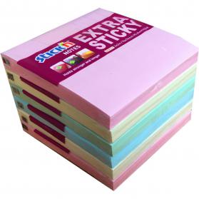 ValueX Extra Sticky Notes 76x76mm 90 Sheets Pastel Colours (Pack 6) 21659 42200HP