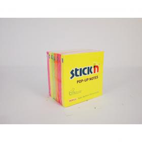 ValueX Stickn Pop-Up Notes 100 Sheets Neon Colours (Pack 6) EH7674 - 21848 42221HP