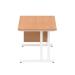 Dynamic Impulse W1400 x D800 x H730mm Straight Office Desk Cantilever Leg With 1 x 2 Drawer Single Fixed Pedestal Oak Finish White Frame - MI002662 42251DY