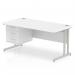 Dynamic Impulse W1600 x D800 x H730mm Straight Office Desk Cantilever Leg With 1 x 3 Drawer Single Fixed Pedestal White Finish Silver Frame - MI002215 42447DY