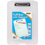 Tiger Tuff Box with Clipboard Polypropylene A4 Clear - 301877 42470TG