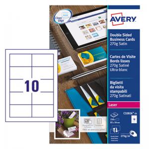 Avery Colour Laser Satin Bus Cards Pack 250 C32026-25 42557AV