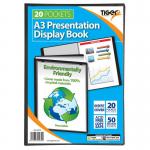 Tiger A3 Presentation Display Book 20 Pocket Black - 300934 42624TG