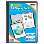 Tiger A4 Presentation Display Book 20 Pocket Black - 300932 42645TG
