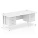 Dynamic Impulse W1800 x D800 x H730mm Straight Office Desk Cantilever Leg With 1x2 & 1x3 Drawer Fixed Pedestal White Finish White Frame - MI002244 42727DY