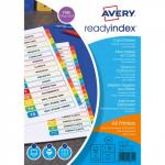 Avery Readyindex Divider 1-10 A4 Punched 190gsm Card White with White Coloured Tabs 01971501 42767AV