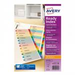 Avery Readyindex Divider A-Z A4 Punched 190gsm Card White with Coloured Mylar Tabs L7411-AZ 42802AV