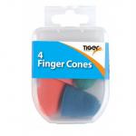 ValueX Finger Thimblet Cones Assorted Colours and Sizes (Pack 4) 301596 42862TG
