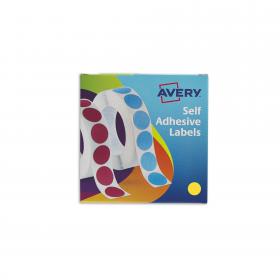 Avery Labels in Dispenser Round 19mm Diameter Yellow (Pack 1120 Labels) 24-508 43194AV
