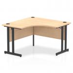 Dynamic Impulse W1200 x D1200600 x H730mm Corner Desk With Cable Management Ports & Modesty Panel Cantilever Leg Maple Finish Black Frame - MI003222 43350DY