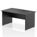 Dynamic Impulse W1400 x D800 x H730mm Straight Office Desk With Cable Management Ports Panel End Leg Black Finish - I004973 43420DY