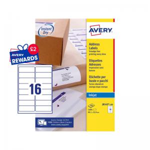 Avery Inkjet Address Label 99x34mm 16 Per A4 Sheet White Pack 1600