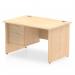 Dynamic Impulse W1200 x D800 x H730mm Straight Office Desk Panel End Leg With 1 x 3 Drawer Fixed Pedestal Maple Finish - MI002480 43602DY