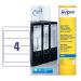 Avery Inkjet Filing Label Lever Arch File 200x60mm 4 Per A4 Sheet White (Pack 100 Labels) J8171-25 43698AV