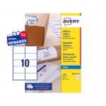 Avery Inkjet Address Label 99x57mm 10 Per A4 Sheet White (Pack 1000 Labels) J8173-100 43705AV