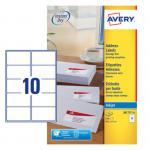 Avery Inkjet Address Label 99x57mm 10 Per A4 Sheet White (Pack 250 Labels) J8173-25 43712AV