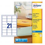 Avery Inkjet Address Label 63.5x38.1mm 16 Per A4 Sheet Clear (Pack 525 Labels) J8560-25 43740AV