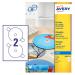 Avery Inkjet Full Face CD/DVD Label 117mm Diameter 2 Per A4 Sheet Matt White (Pack 50 Labels) J8676-25 43817AV