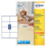 Avery Multipurpose Mini Removable Label 96x63.5mm 8 Per A4 Sheet White (Pack 200 Labels) L4745REV-25 43880AV