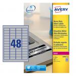 Avery Laser Heavy Duty Label 45.7x21.2mm 48 Per A4 Sheet Silver (Pack 960 Labels) L6009-20 43929AV