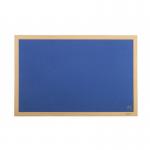 Bi-Office Earth-It Executive Blue Felt Noticeboard Oak Wood Frame 900x600mm - FB0743239 43947BS