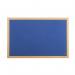 Bi-Office Earth-It Executive Blue Felt Noticeboard Oak Wood Frame 900x600mm - FB0743239 43947BS