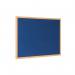 Bi-Office Earth-It Executive Blue Felt Noticeboard Oak Wood Frame 900x600mm - FB0743239 43947BS