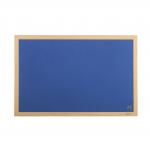 Bi-Office Earth-It Executive Blue Felt Noticeboard Oak Wood Frame 900x600mm - FB0743239 43947BS