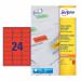 Avery Coloured Label 63.5x34mm 24 Per A4 Sheet Red (Pack 480 Labels) L6034-20 43957AV