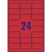 Avery Coloured Label 63.5x34mm 24 Per A4 Sheet Red (Pack 480 Labels) L6034-20 43957AV