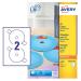 Avery Full Face CD/DVD Classic Label 117mm Diameter 2 Per A4 Sheet White (Pack 200 Labels) L6043-100 43971AV