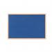 Bi-Office Earth-It Executive Blue Felt Noticeboard Oak Wood Frame 1200x900mm - FB1443239 43975BS