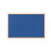 Bi-Office Earth-It Executive Blue Felt Noticeboard Oak Wood Frame 1200x1200mm 43996BS