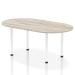 Dynamic Impulse W1800 x D1000 x H740mm Boardroom Table Post Leg Grey Oak Finish White Frame - I003746 44008DY