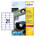 Avery Laser Heavy Duty Label 63.5x38mm 21 Per A4 Sheet White (Pack 420 Labels) L7060-20 44013AV