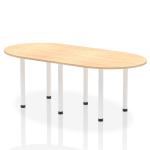 Dynamic Impulse W2400 x D1000 x H740mm Boardroom Table Post Leg Maple Finish White Frame - I003750 44057DY