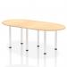 Dynamic Impulse W2400 x D1000 x H740mm Boardroom Table Post Leg Maple Finish White Frame - I003750 44057DY