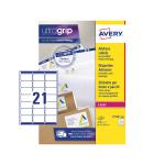Avery Laser Address Label 63.5x38.1mm 21 Per A4 Sheet White (Pack 2100 Labels) L7160-100 44090AV