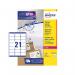 Avery Laser Address Label 63.5x38.1mm 21 Per A4 Sheet White (Pack 5250 Labels) L7160-250 44097AV