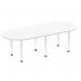 Dynamic Impulse W2400 x D1000 x H740mm Boardroom Table Post Leg White Finish Chrome Frame - I003725 44162DY