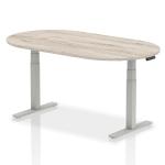 Dynamic Impulse W1800 x D1000 x H660-1310mm Height Adjustable Boardroom Table Grey Oak Finish Silver Frame - I003569 44260DY