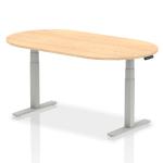 Dynamic Impulse W1800 x D1000 x H660-1310mm Height Adjustable Boardroom Table Maple Finish Silver Frame - I003542 44267DY