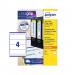 Avery Laser Filing Label Lever Arch File 200x60mm 4 Per A4 Sheet White (Pack 400 Labels) L7171-100 44321AV
