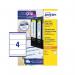 Avery Laser Filing Label Lever Arch File 200x60mm 4 Per A4 Sheet White (Pack 100 Labels) L7171-25 44328AV