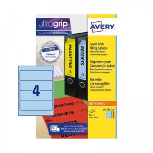Avery Laser Filing Label Lever Arch File 200x60mm 4 Per A4 Sheet